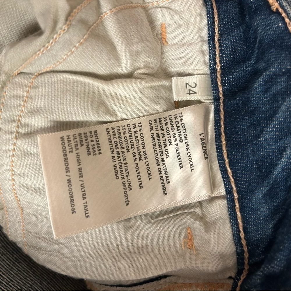 L'AGENCE Mira Crop Micro Bootcut Jeans in Woodbridge Size 24 - Picture 10 of 10